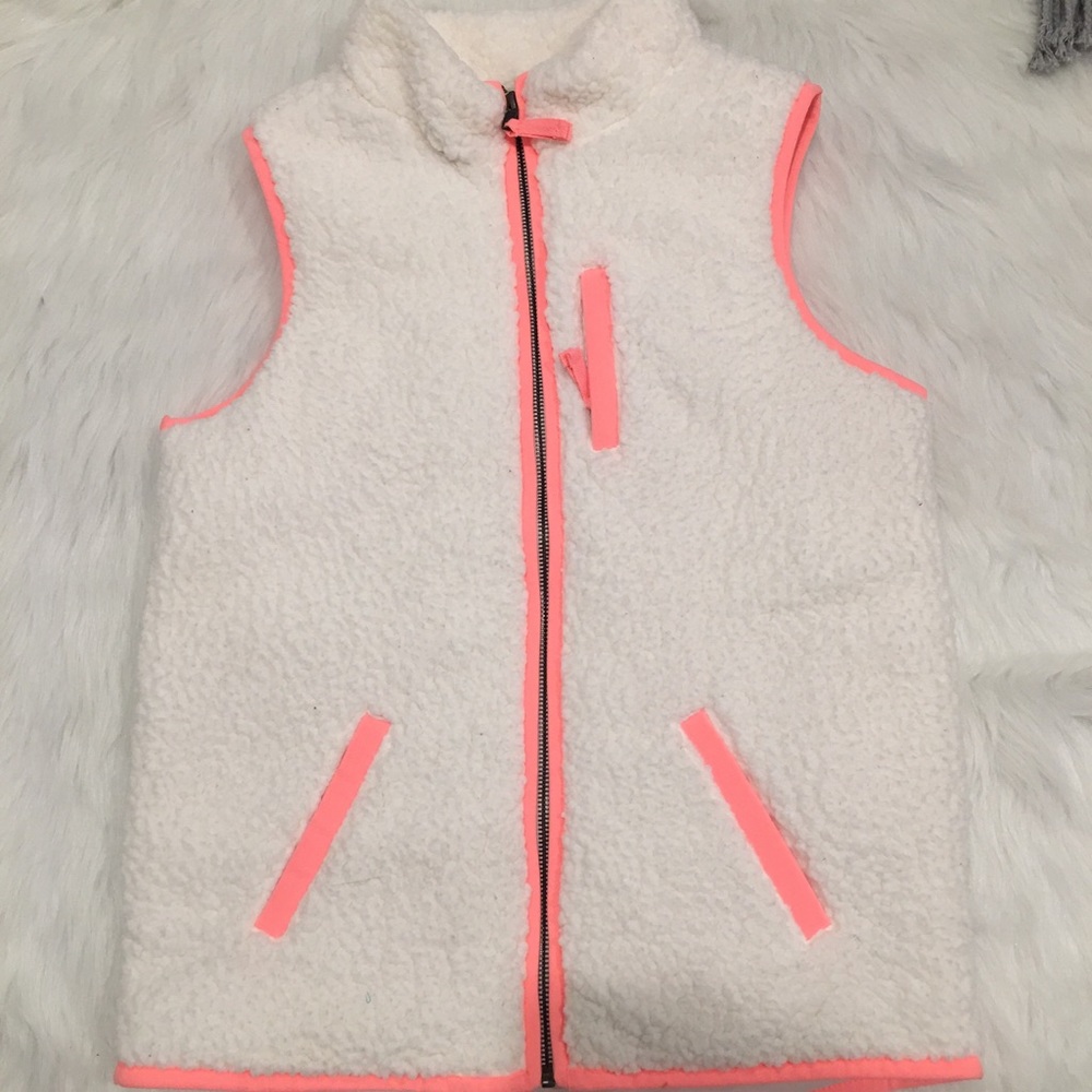 Cat & Jack Peach Pink & Faux Sheep Full ZipUp Vest